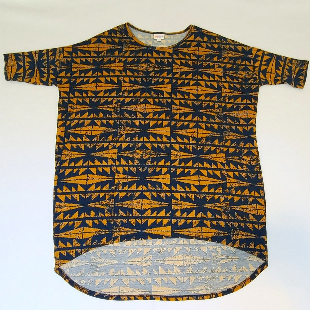 LuLaRoe High Low Tunic Top Geometric Pattern Print Stretch Comfort Casual Wear